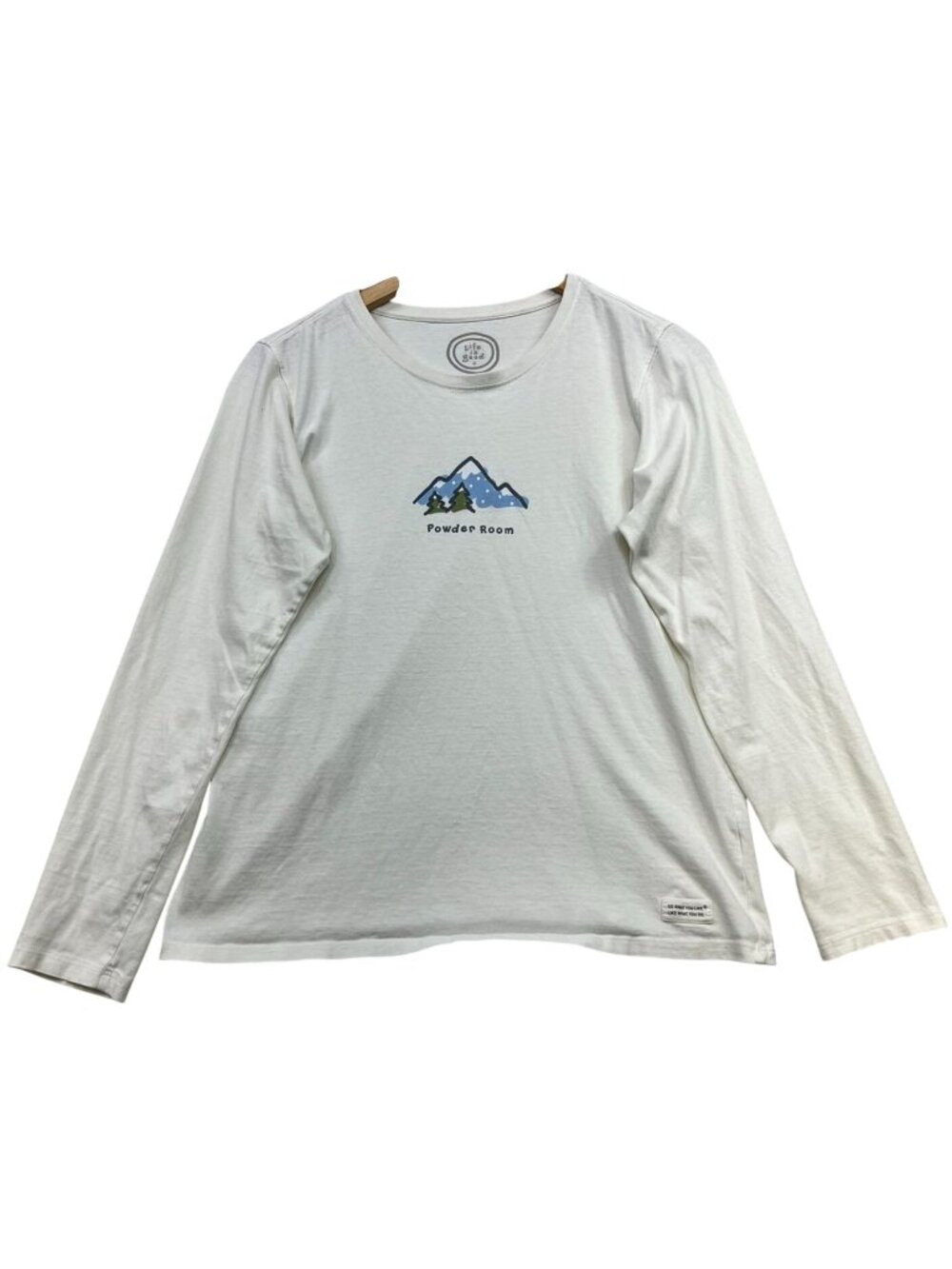 Life Is Good Women's Classic Fit Crusher Tee Long Sleeve Stretch Size M White